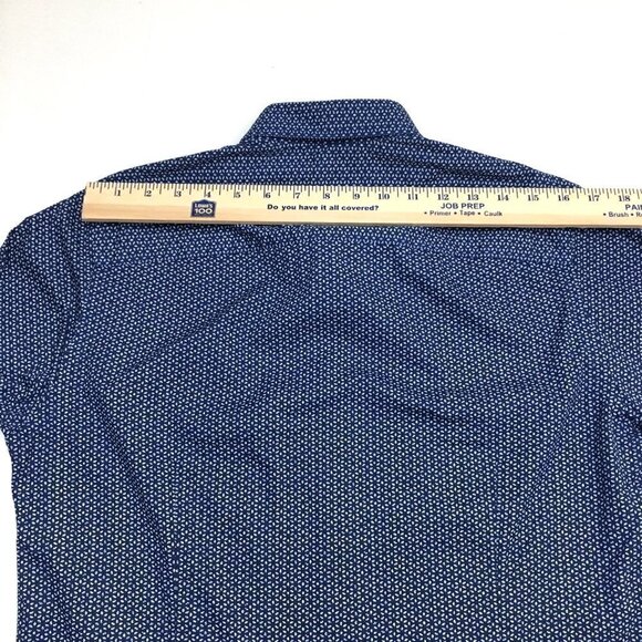 Ted Baker Men's Blue Print Shirt Slim Fit Button Front Long Sleeves size 15 - Picture 6 of 11